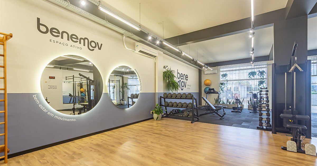Ambiente de uma academia personalizada no Estreito, Florianópolis